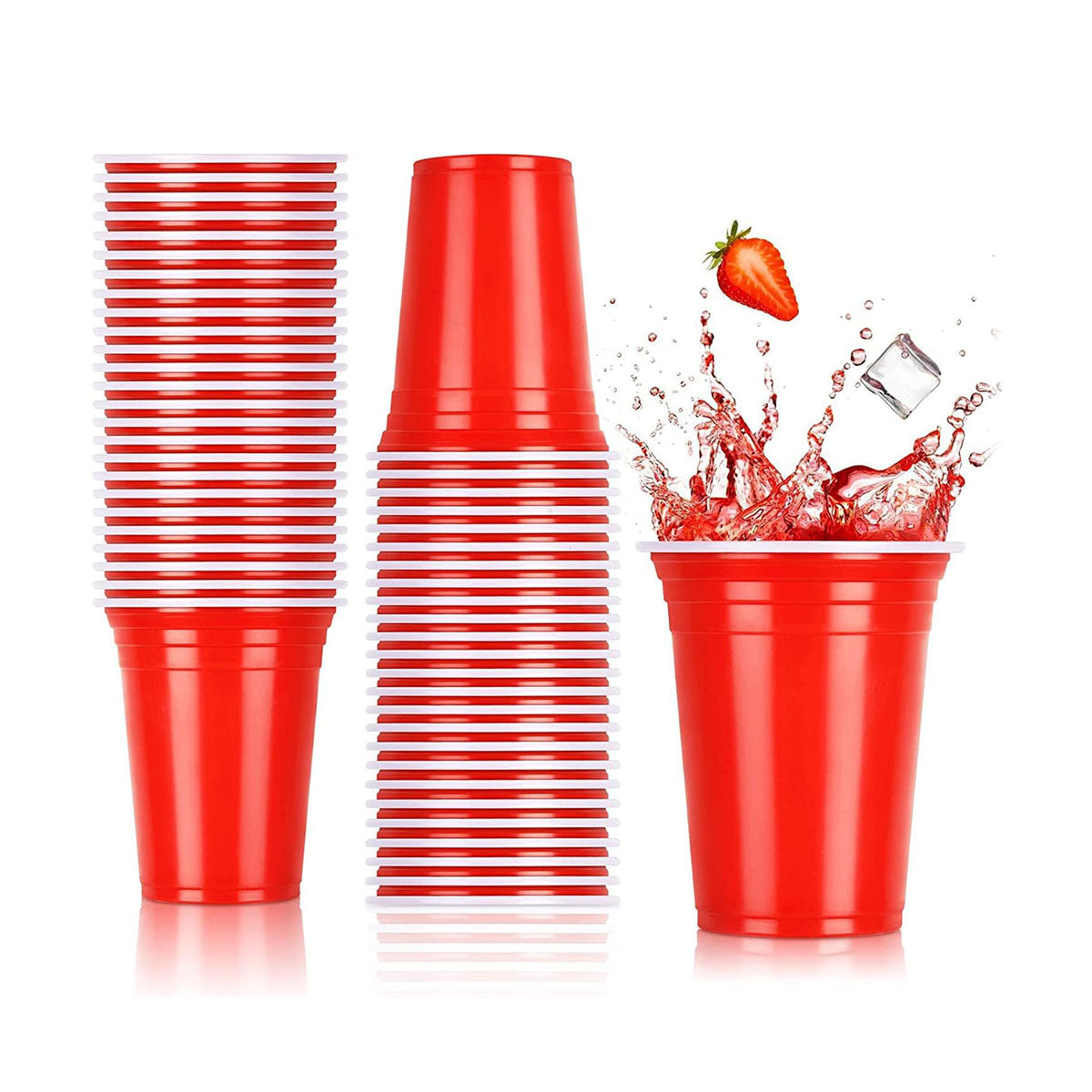 Disposable Red Party Cups, 16oz – Pack of 50 | Ideal for Weddings, Birthdays & Gatherings