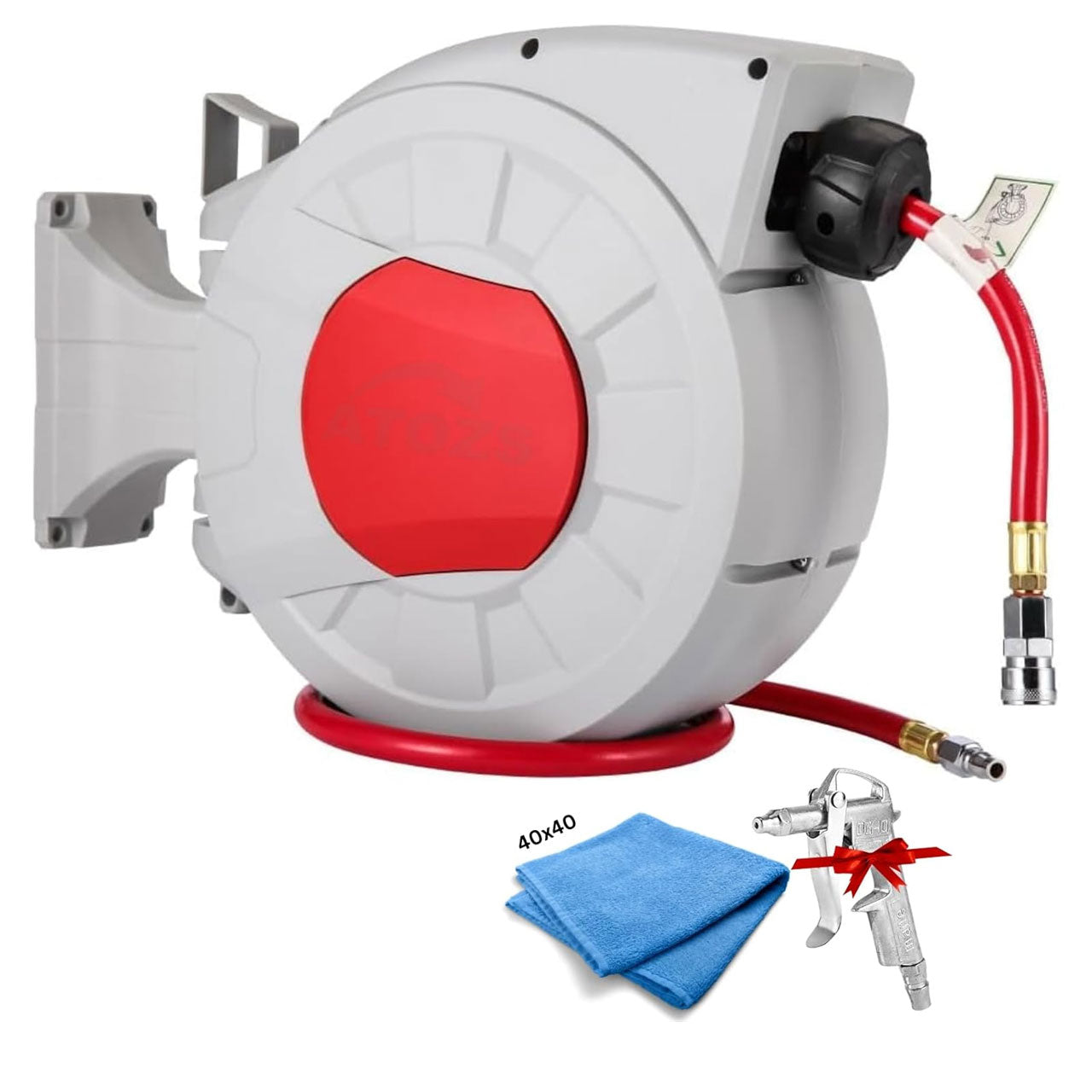 MGT Retractable Air Hose Reel 20M 300 PSI Heavy Duty with Air Gun