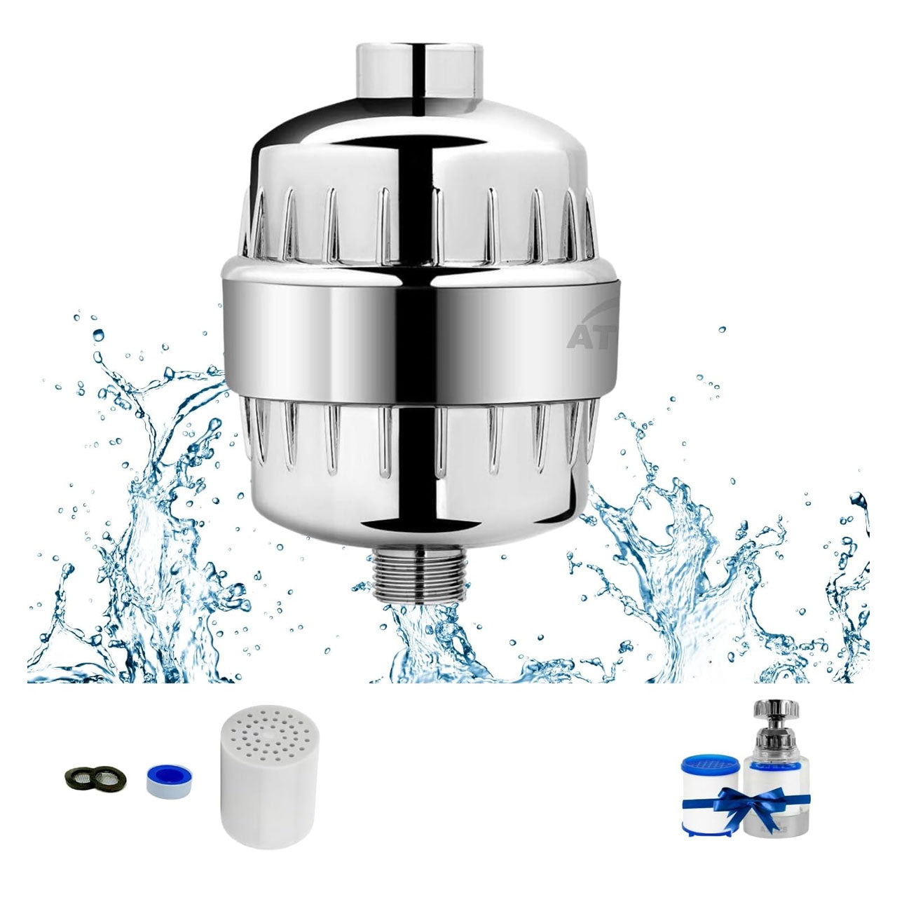 MGT 15-Stage Shower Filter for Hard Water – Anti-Chlorine Chrome