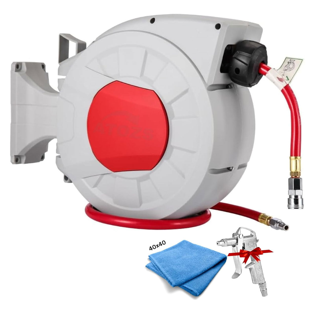 MGT Retractable Air Hose Reel 10M 300 PSI with Air Gun & Coupler