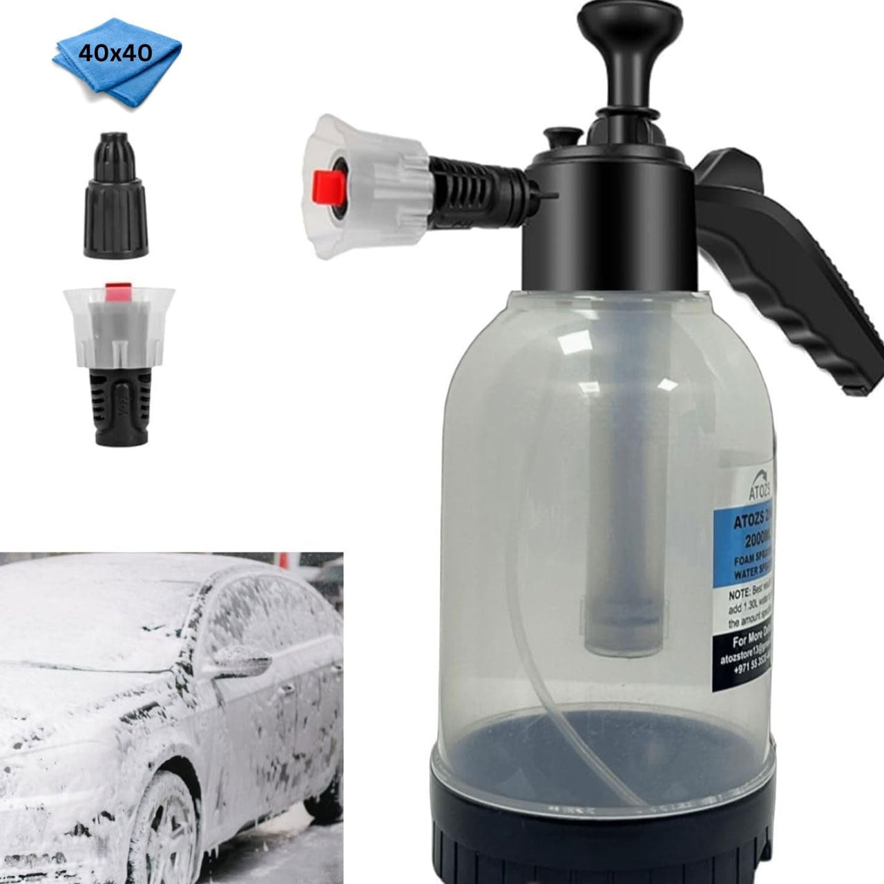 2L Snow Foam Sprayer Hand Pump for Car Wash & Garden Spray