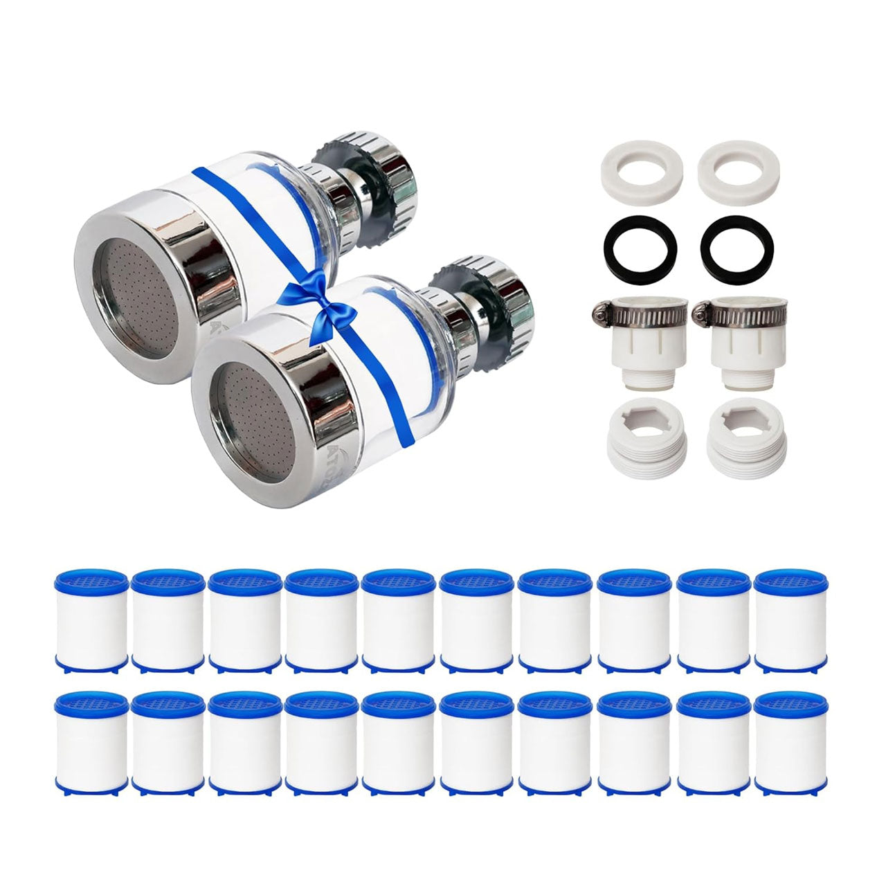 360° Faucet Water Filter with 20 Cartridges for Kitchen Tap